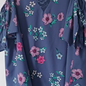 Lane Bryant Womens floral peek a boo blouse size 18
